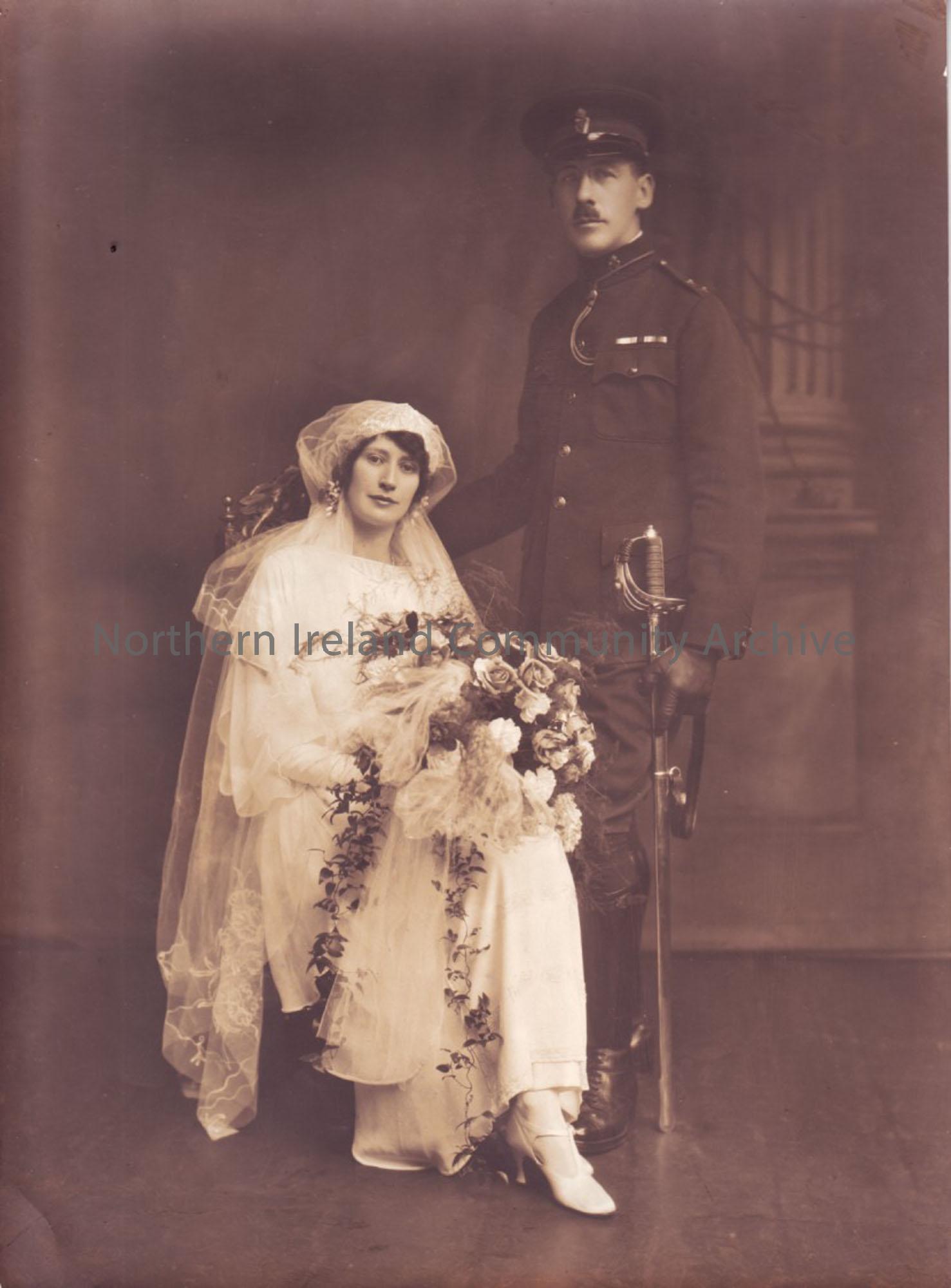 Photograph of Robert Bertie Thomson & Louise on their wedding day.