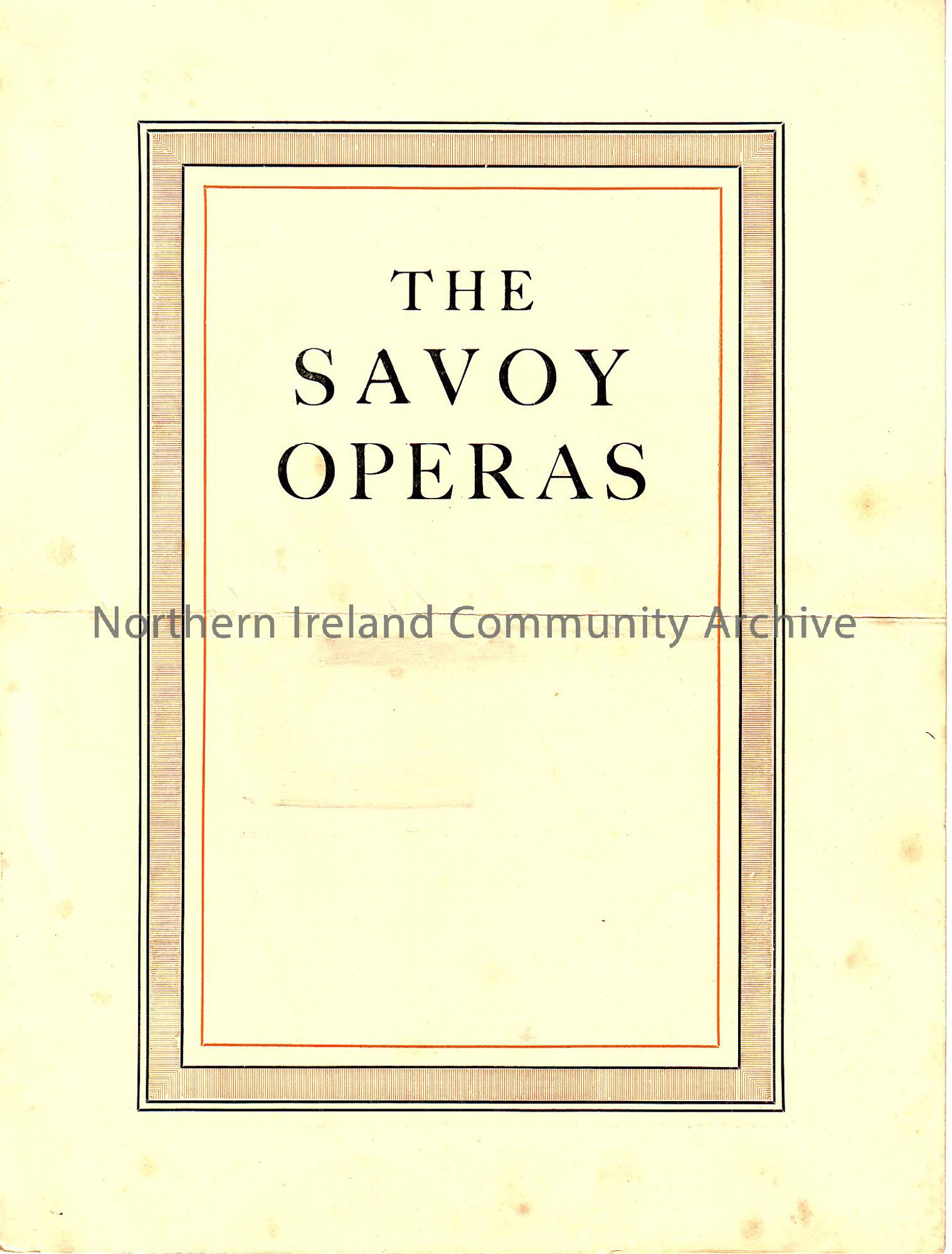 The Savoy Operas advertisement for amateurs to join up to perform in any of the musical pieces listed. Applications were to be to R.D’Oyly Carte, Savo…