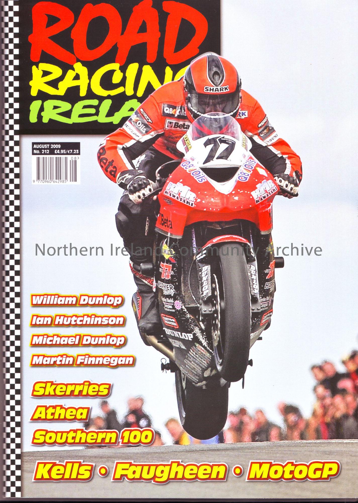 Road Racing Ireland Magazine with road racer wearing red leathers