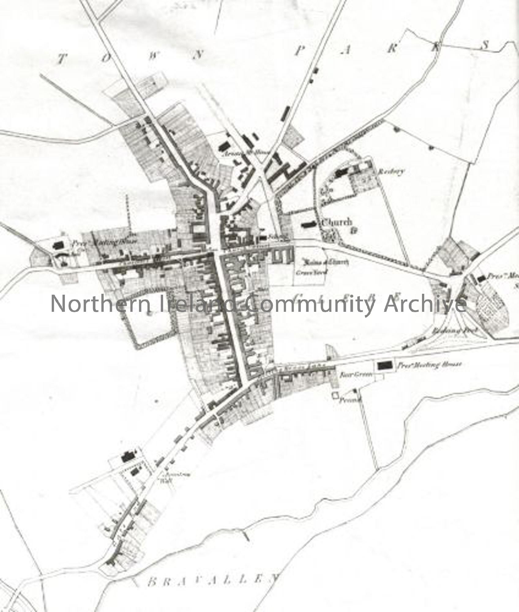 Ballymoney Map 1833 OS PRONI OS9-17-1