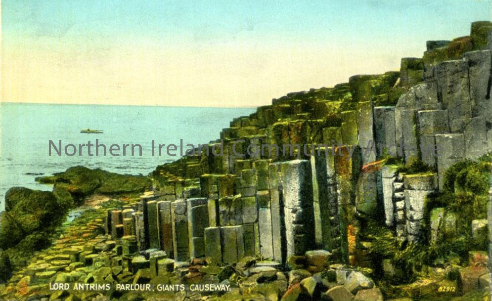 Postcard of Lord Antrims Parlour, Giant’s Causeway