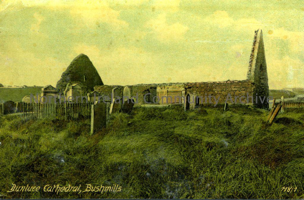 Postcard of Dunluce Cathedral, Bushmills.