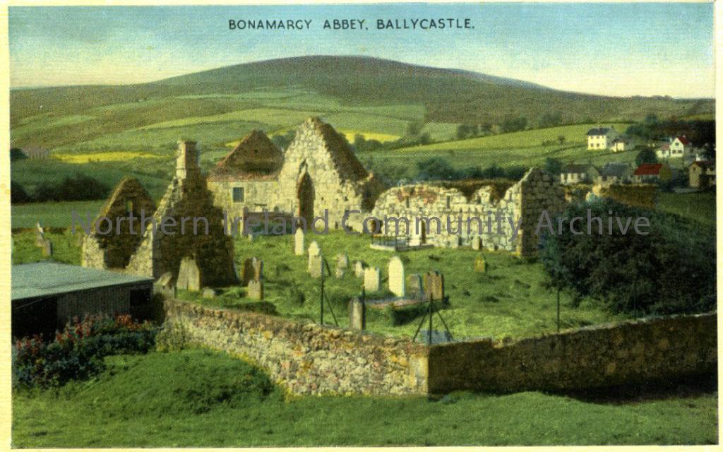 Postcard of Bonamargy Abbey, Ballycastle.