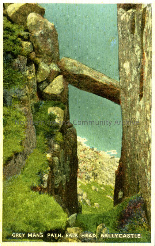 Postcard of Grey Man’s path, Fair Head, Ballycastle.