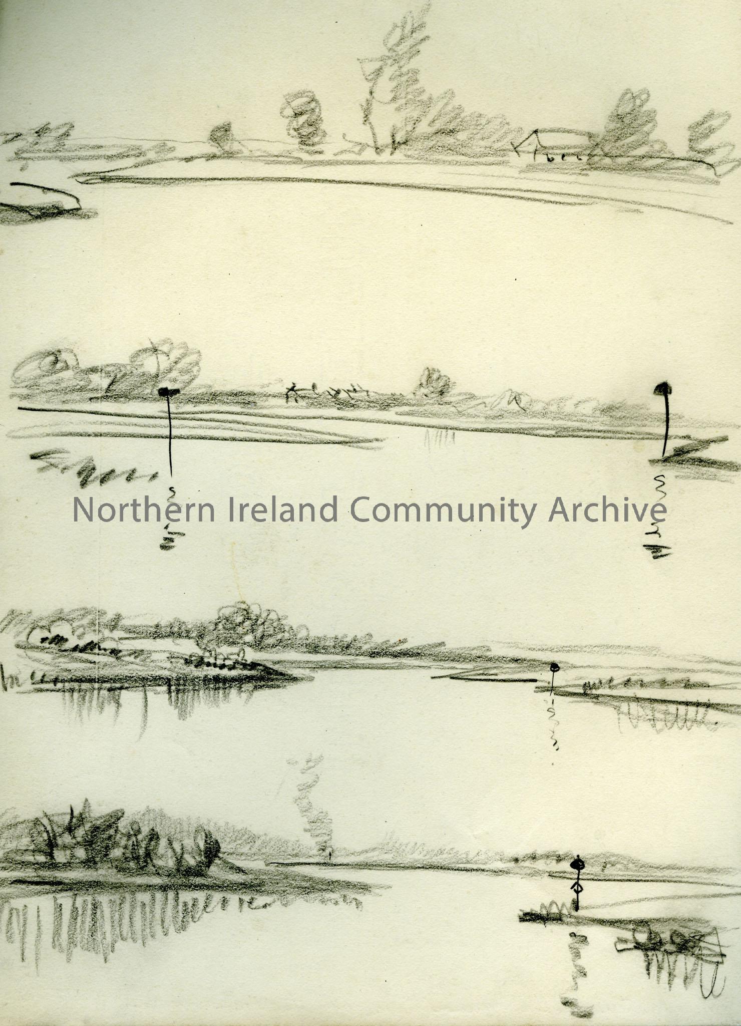 several sketches from a boat which plies from Athlone past ?