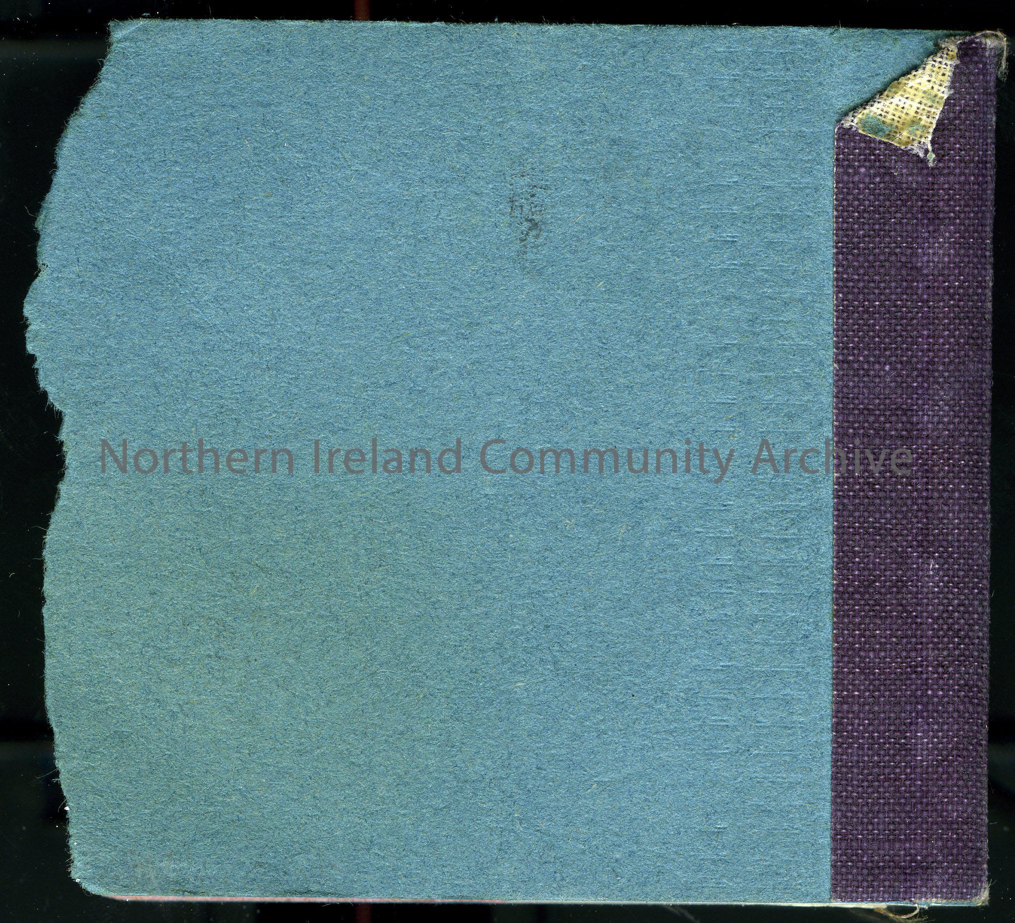 A blue chequebook, one half torn away. Only stub section remains. No bank name visible, only ‘Portrush Branch…’. Stubs record details of transaction… – scan445