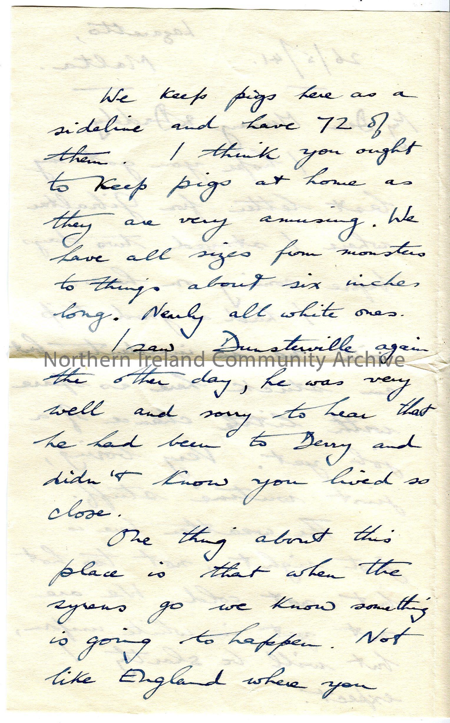 Handwritten letter (folded and written on four sides). To ‘My Dear Mummy & Daddy’. Writing from Malta, having been previously based in Gibraltar. Writ… – scan008b