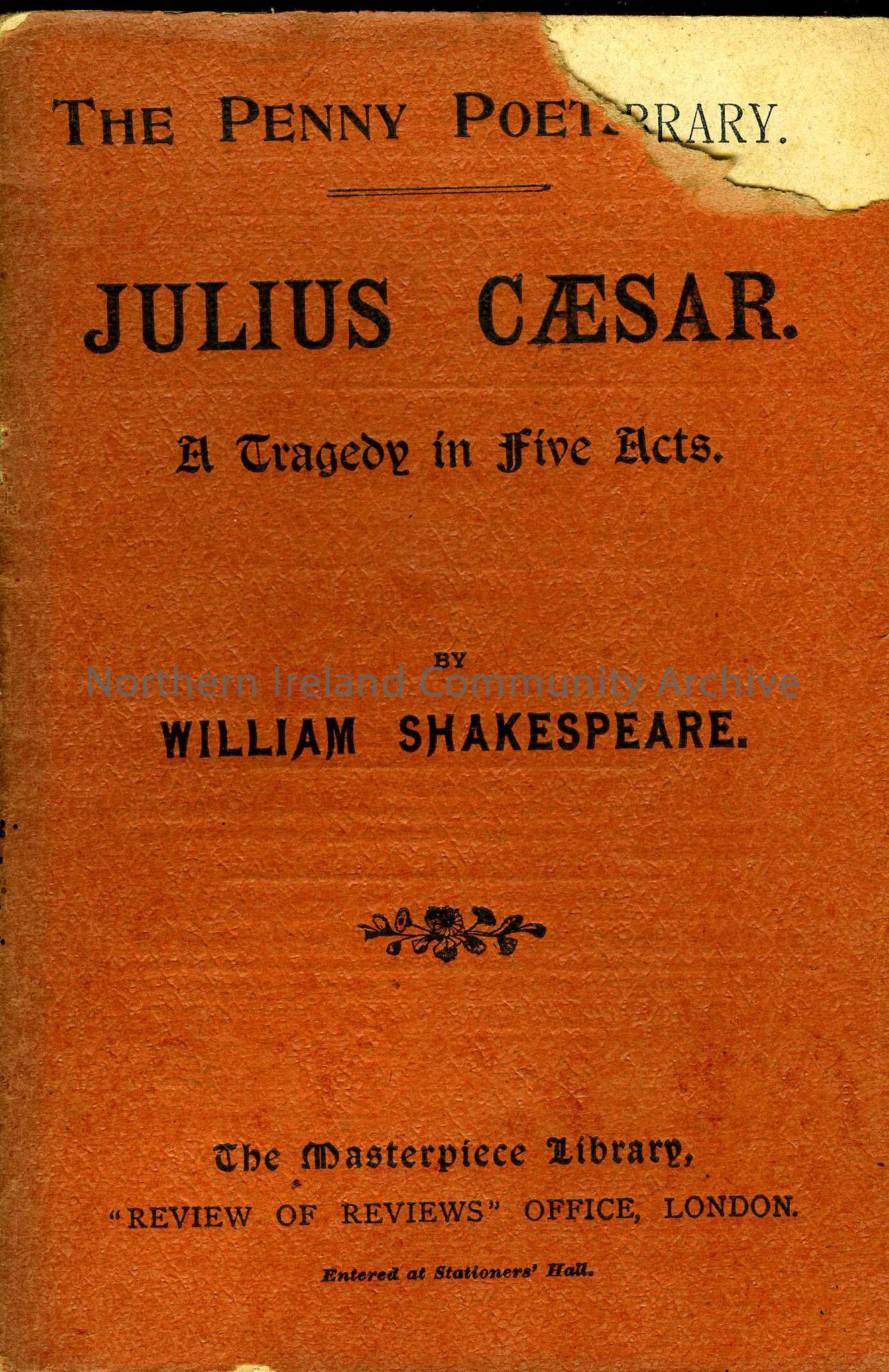Julius Caesar A Tragedy in Five Acts by Wiliam Shakespeare