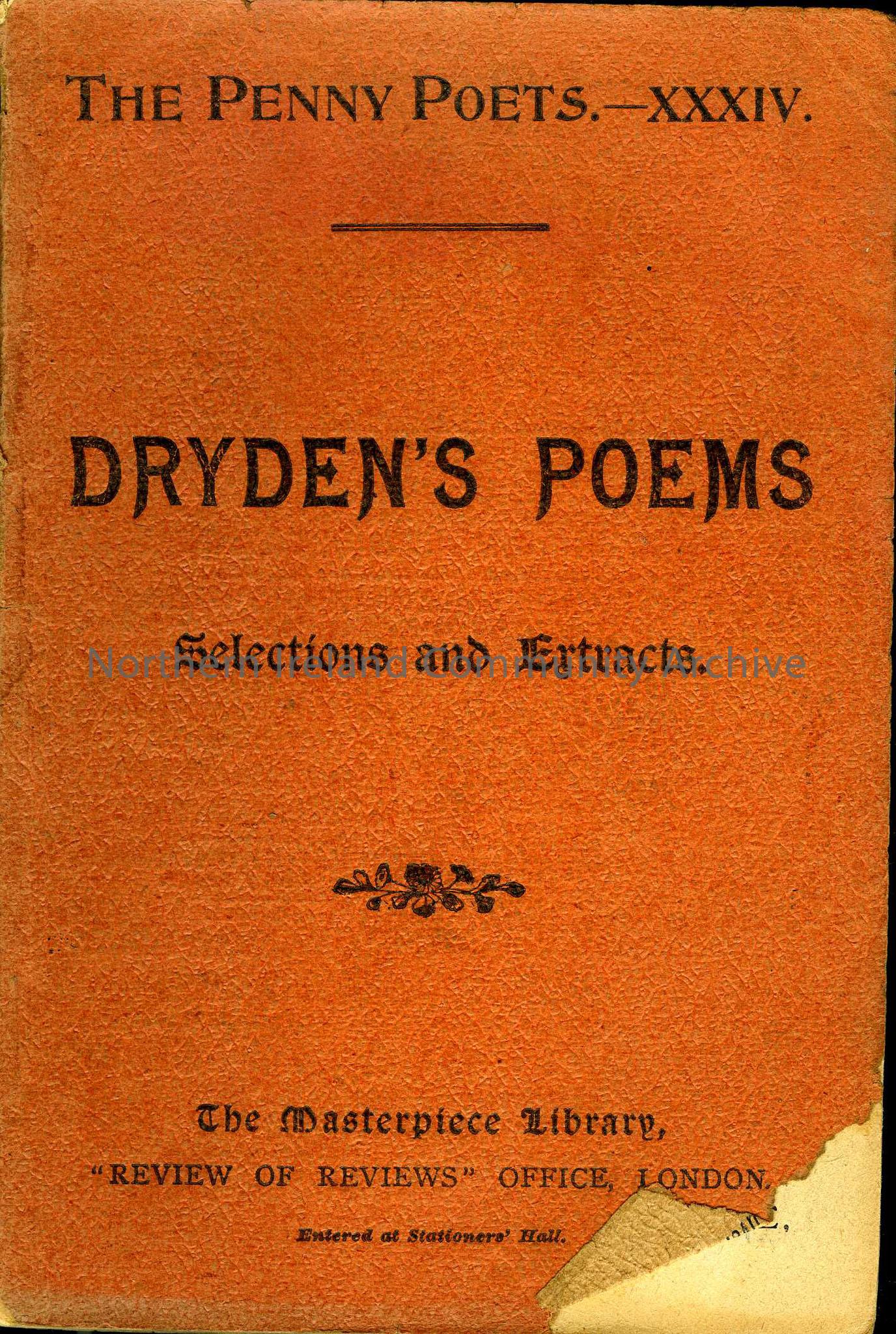 Dryden’s Poems – Selections and Extracts