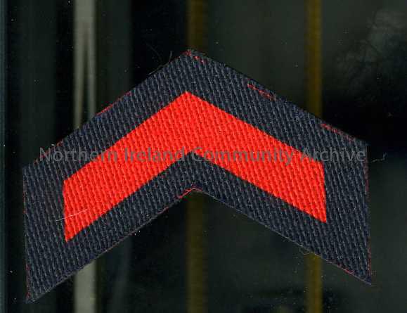 Navy with red arrow shape.