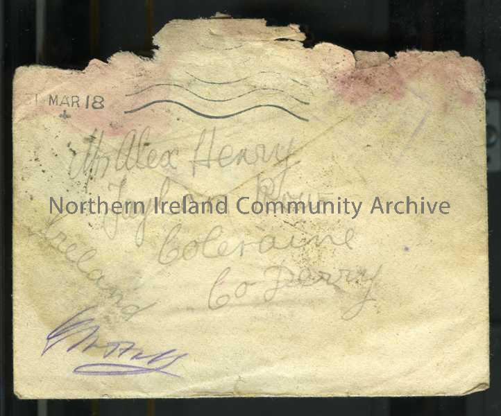 Cream addressed envelope – no postage stamp and PO stamp location not present