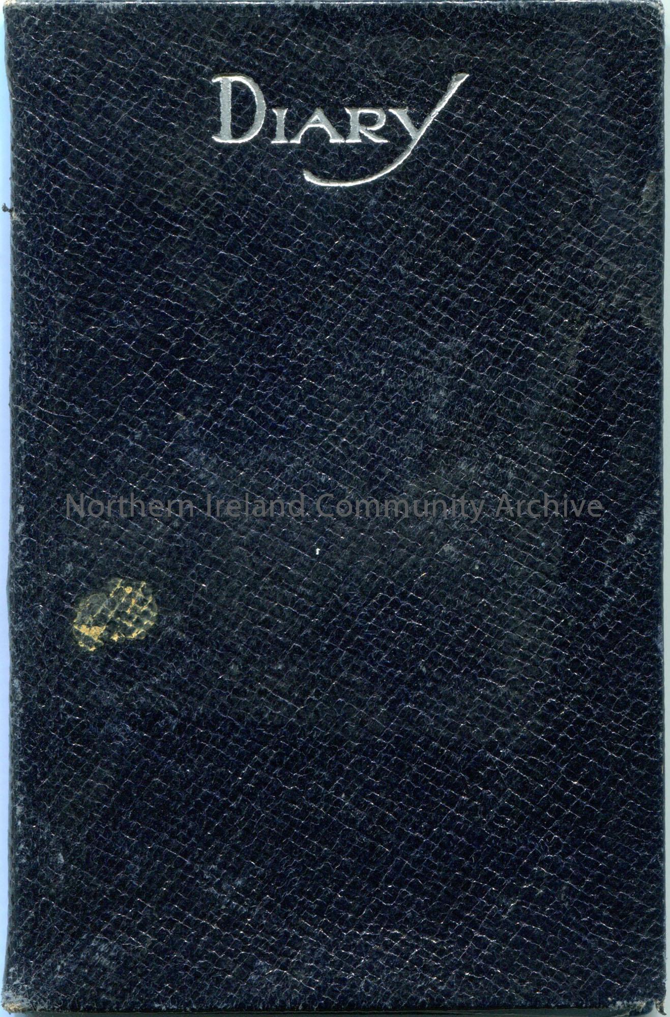‘Campbell’s Lisoma’ pocket diary. Black cover. Dated 1945. Belonged to Sam Henry. Sporadic entries throughout.