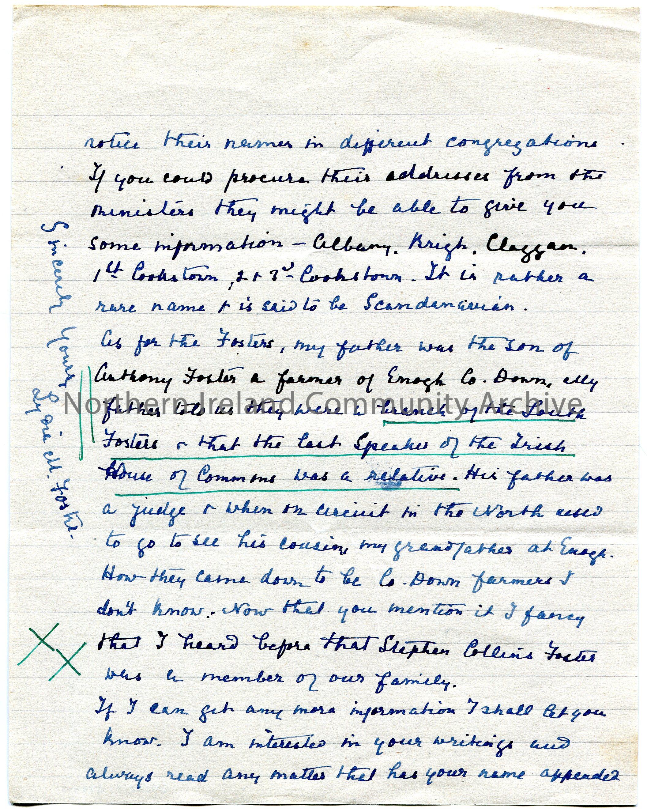 Page 3 of 3. Handwritten letter to Mr Henry. Provides details of their ...