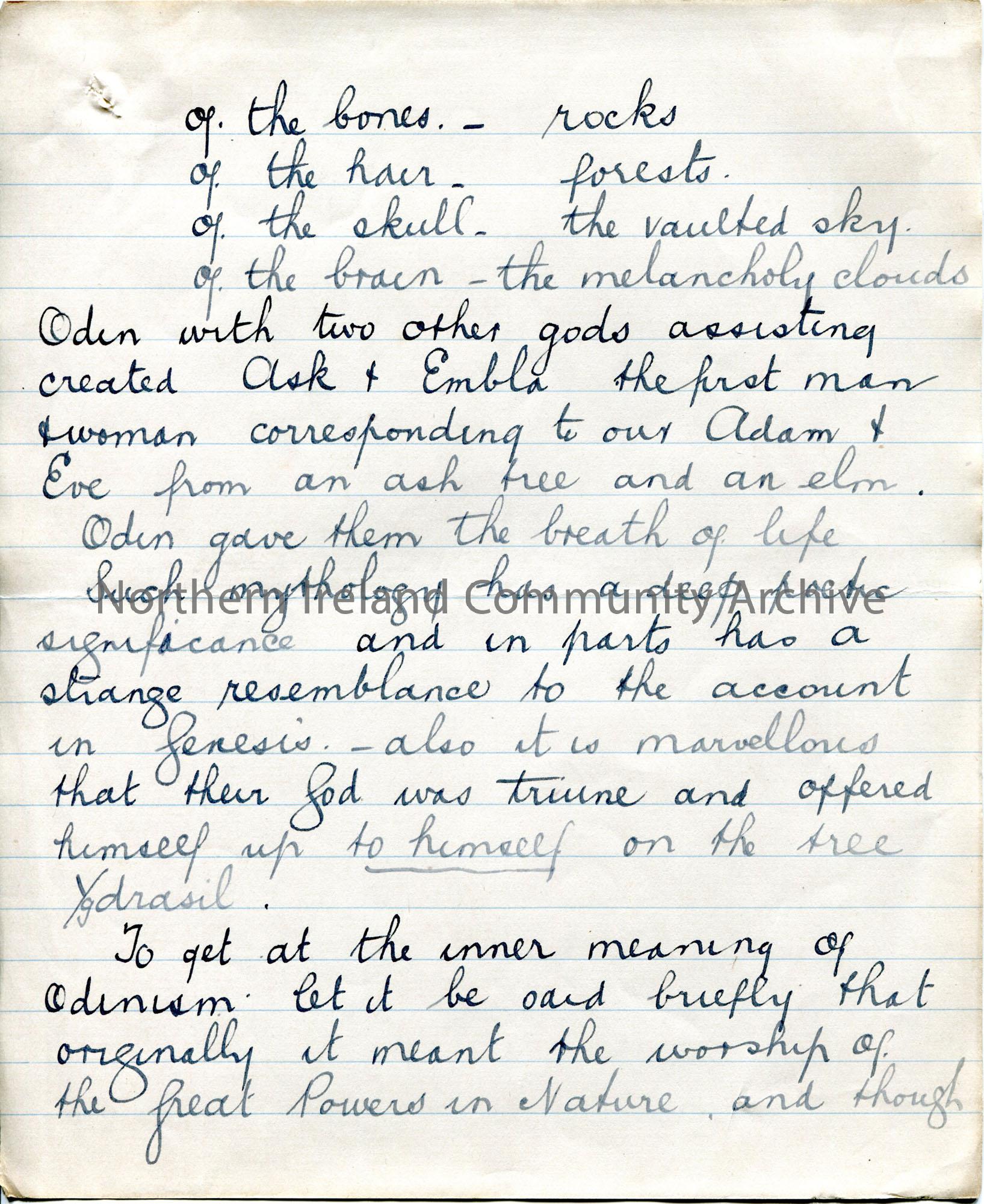 Page 3 of 10. Handwritten essay and rough notes. Title scored out ‘The ...