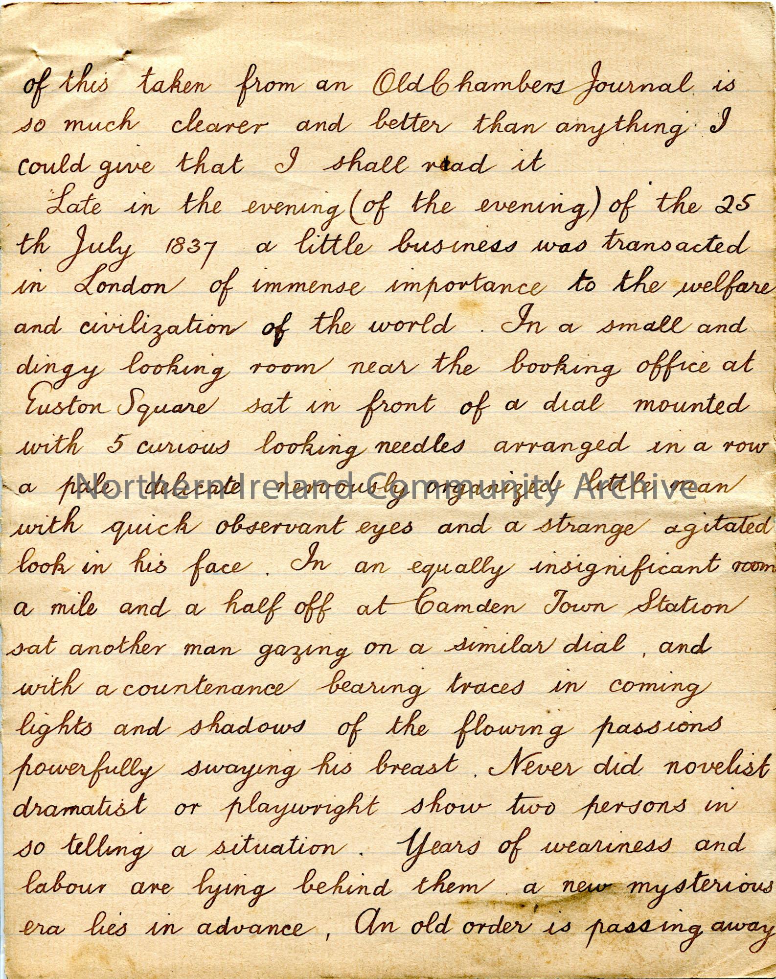 Page 6 of 8. Handwritten essay by Sam Henry untitled. Re the topic of ...