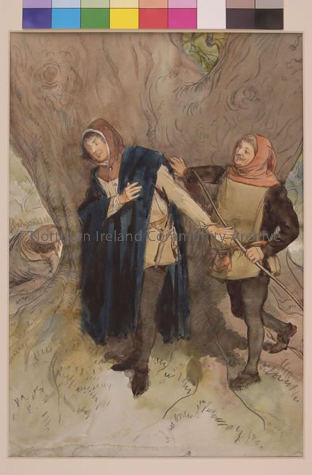 Watercolour study by Hugh Thomson for William Shakespeare’s ‘As You Like It’ (5659)