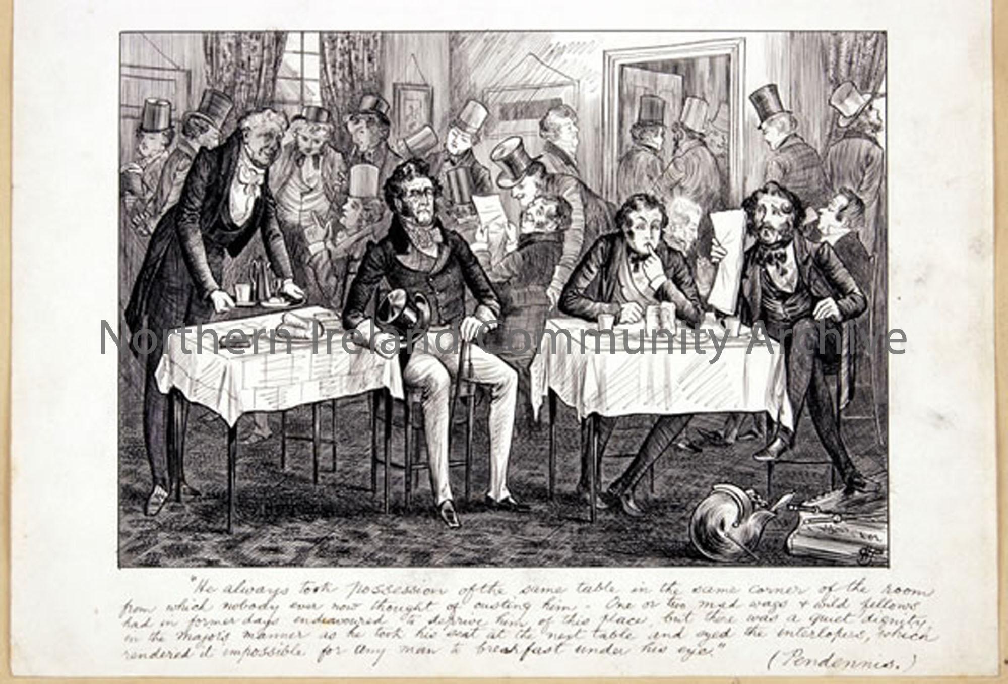 Pen and ink drawing by Hugh Thomson for Vanity Fair by William Makepeace Thackeray 
 (5525)