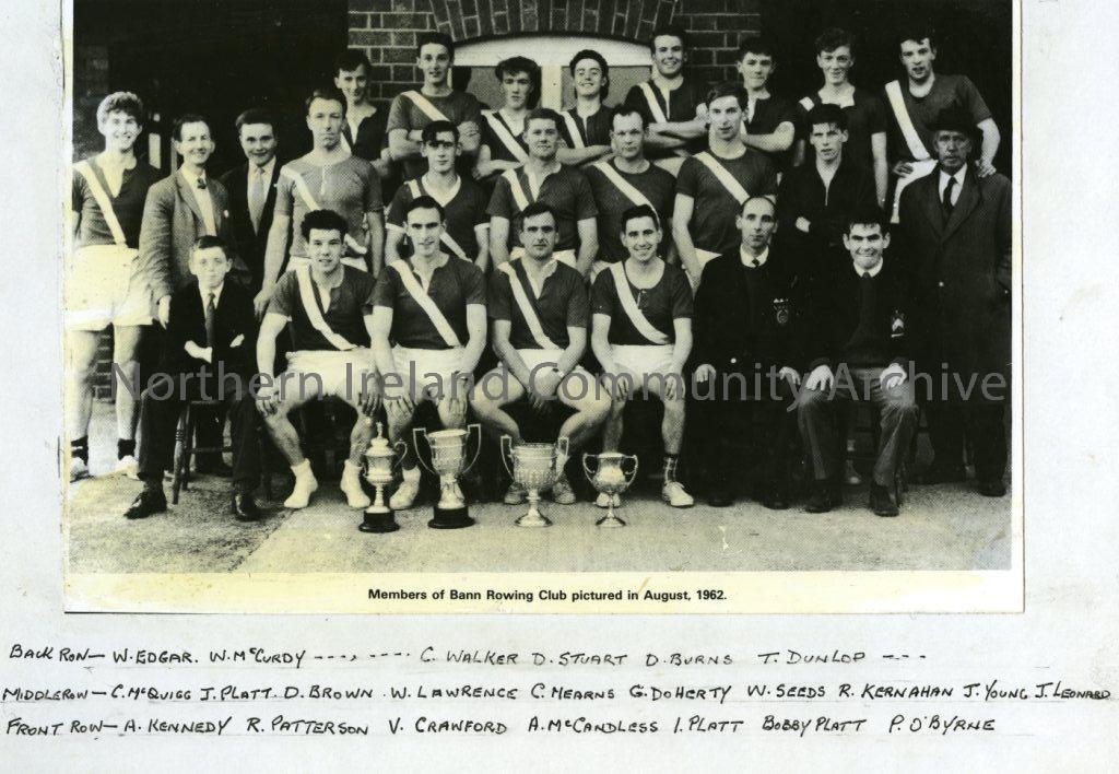 Members of Bann Rowing Club, pictured in August, 1962 (3137)