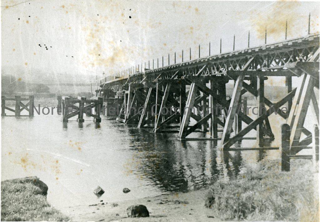 Wooden Railway Bridge over River Bann Removed, 1925 (3005)