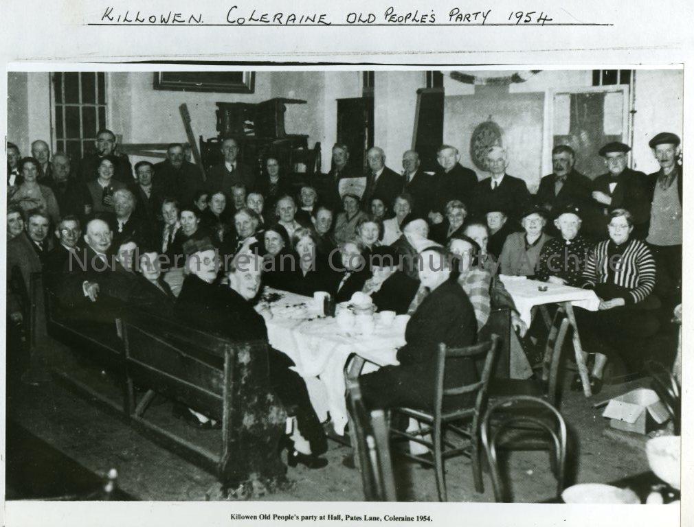 Killowen, Coleraine, Old People’s Party at Hall, Pates Lane, 1954 (3491)