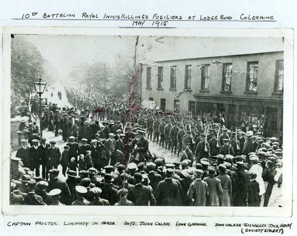 10th Battalion Royal Inniskillings Fusiliers at Lodge Road, Coleraine, May 1915 (2409)