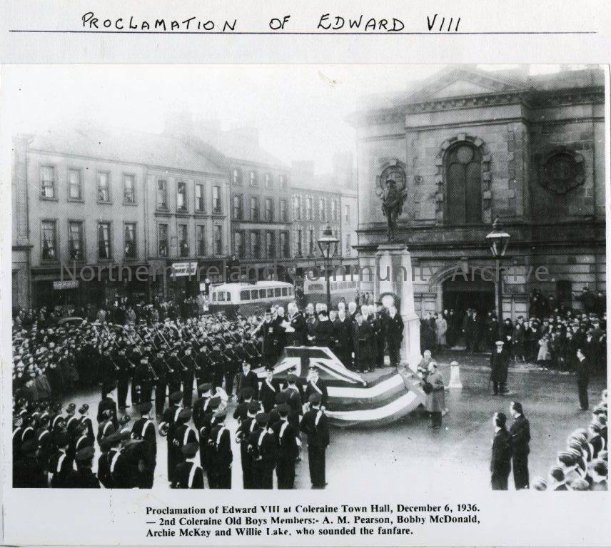 Proclamation of Edward VIII at Coleraine Town Hall, December 6, 1936. (6412)
