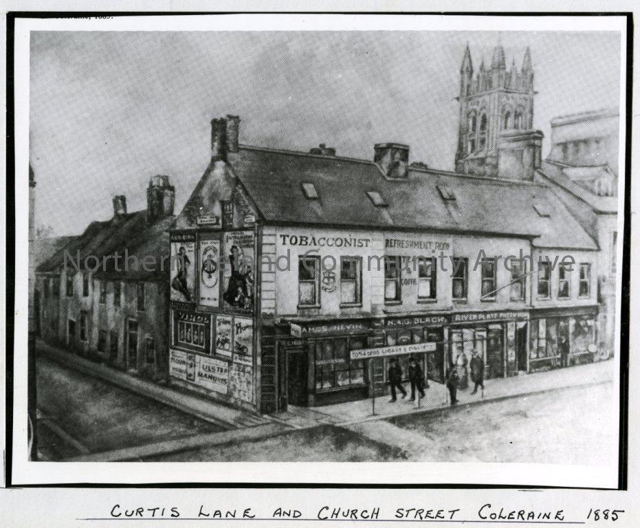 Curtis Lane and Church Street Coleraine, 1885 (5072)