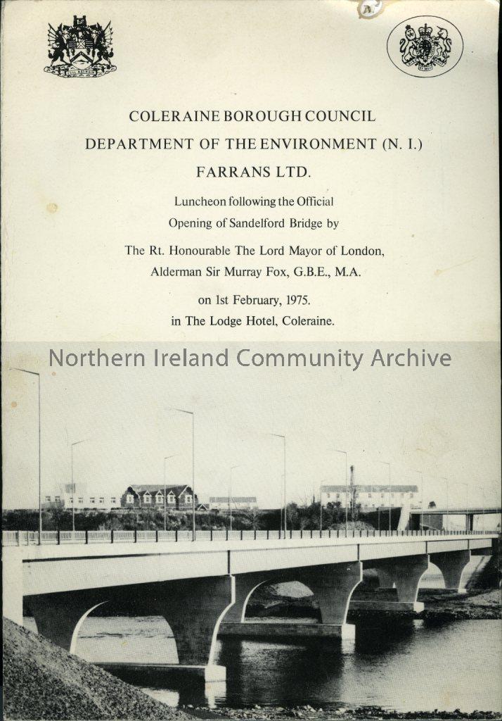 Notice calling luncheon following the opening of the Sandleford Bridge, 1st February 1975 (2439)