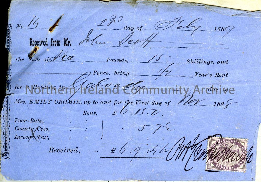 Invoice, received from Mr John Geoff, July 1889 (5148)