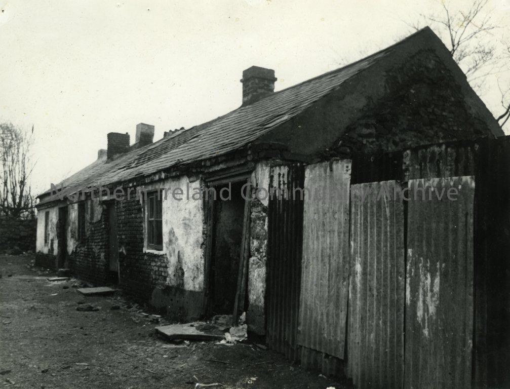 Black and white photograph of 1,3,5 & 7 Boiling Well Lane, Coleraine, 1957 (5316)