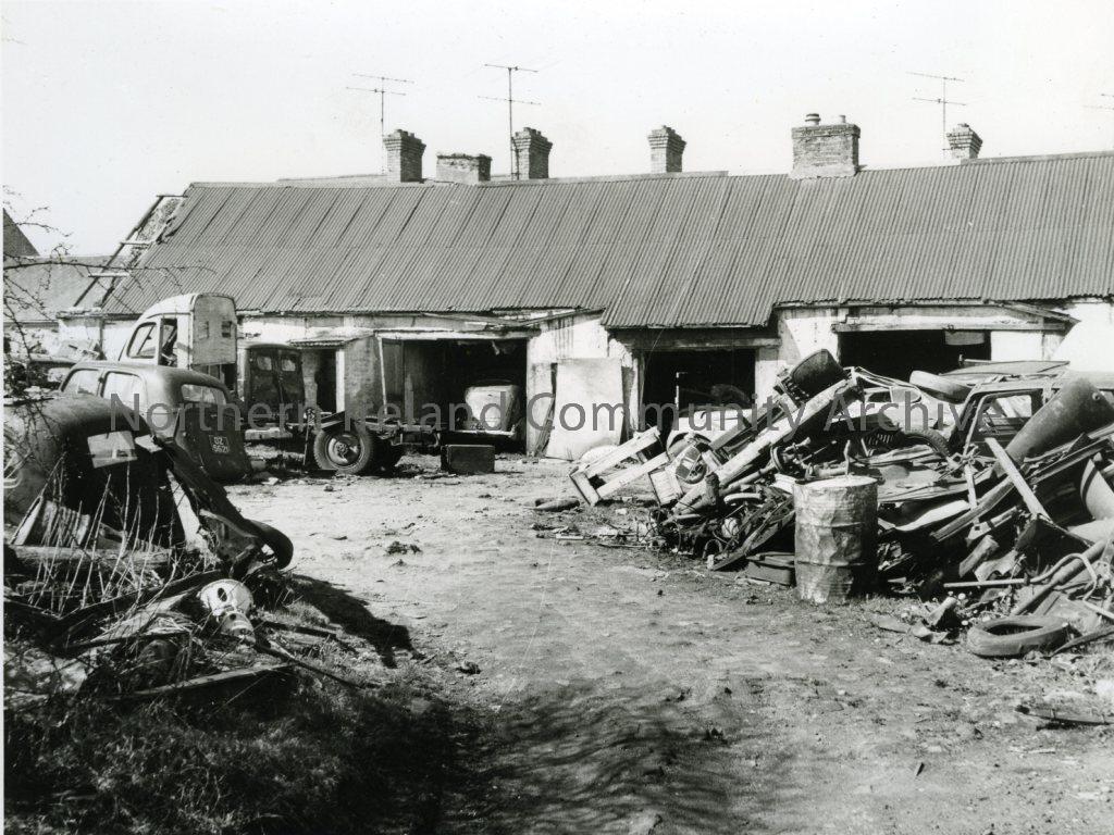 Black and white photograph of No.16 to 24 Killowen Street (from rear), Coleraine, 1957 (2146)