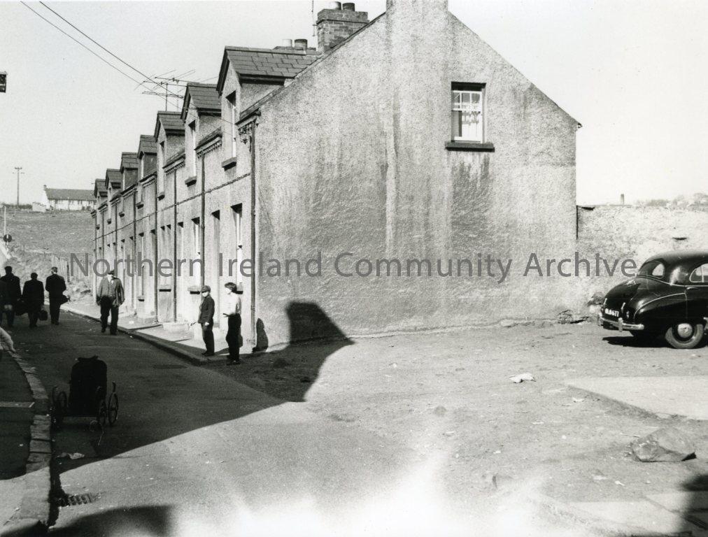 Black and white photograph of No1 to 11 Pates Lane, Coleraine, 1957 (5422)