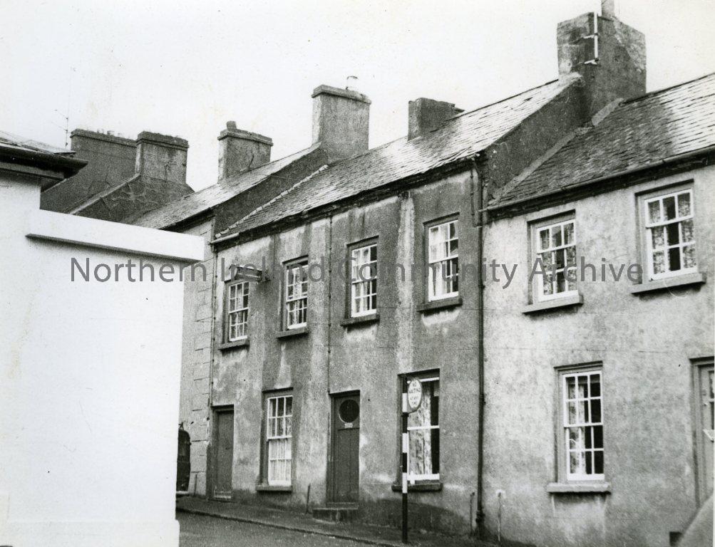 Black and white photograph of No14, 16 and part of 18 (Killowen Street ?), Coleraine, 1957 (3670)