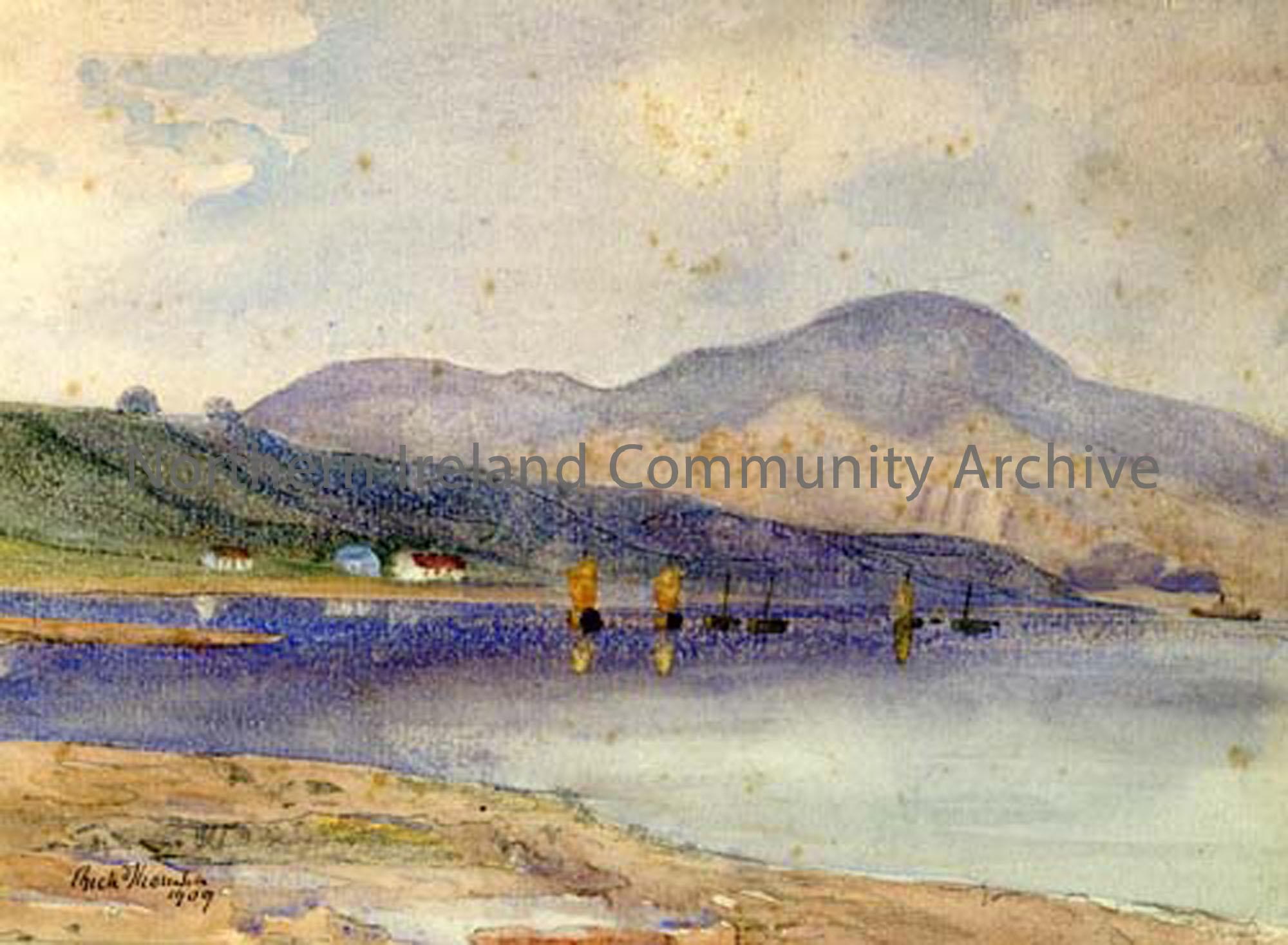 Watercolour of an Irish Landscape by Stewart Dodd 

 (6467)