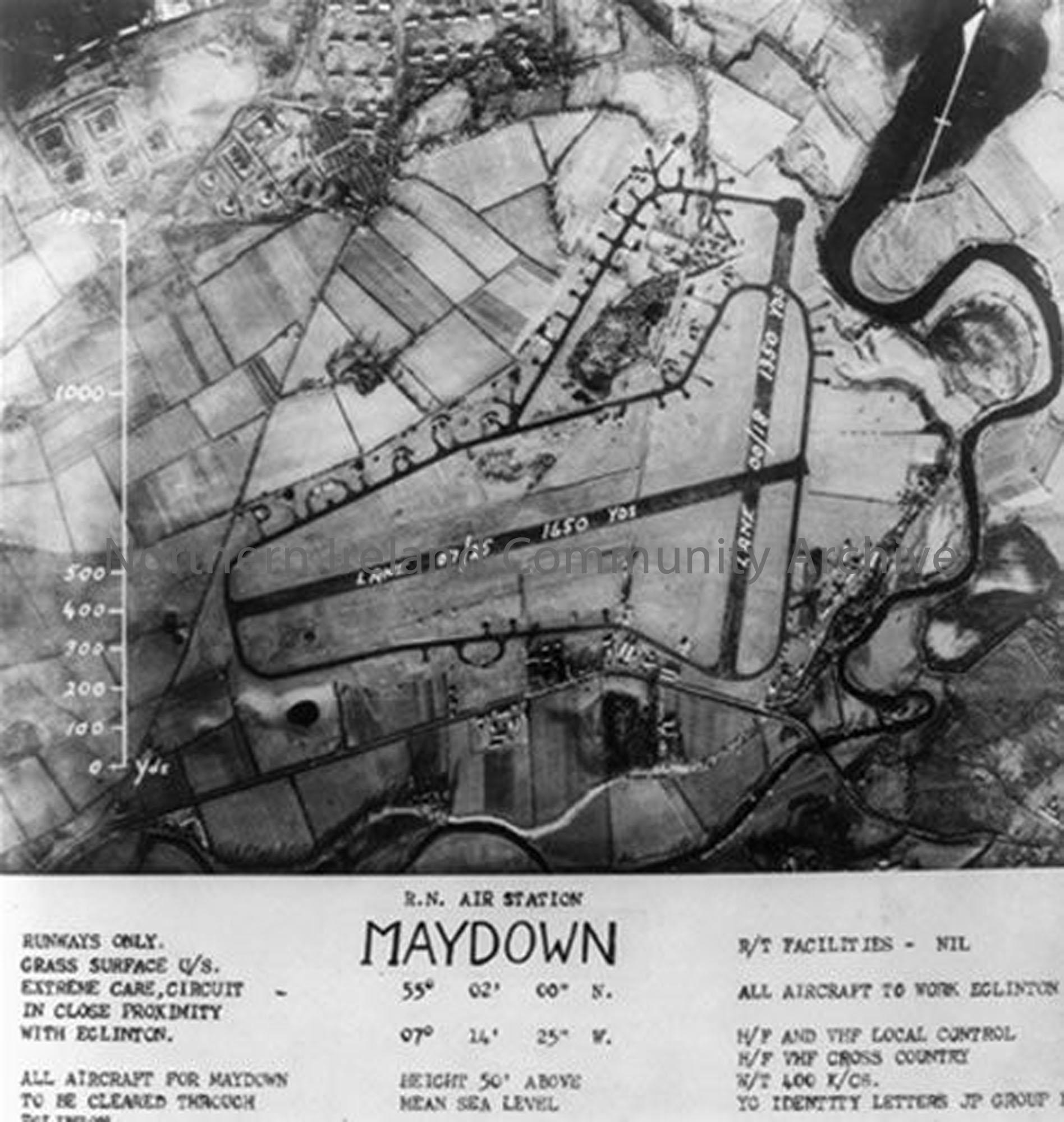 Aerial view of Maydown WW2 airfield, courtesy of Fleet Air Arm Museum Yeovilton (4002)