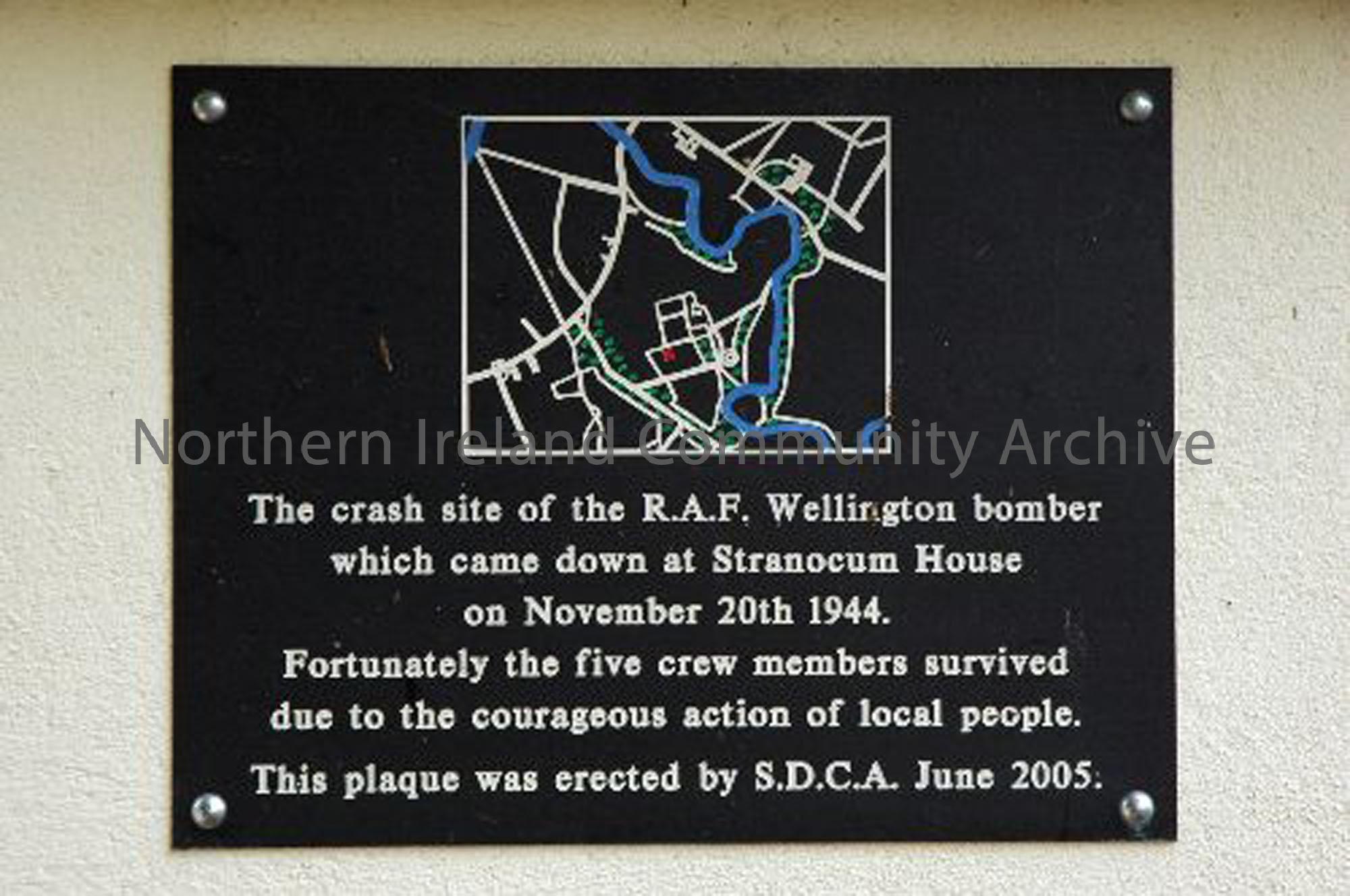 WW2 plane crash plaque