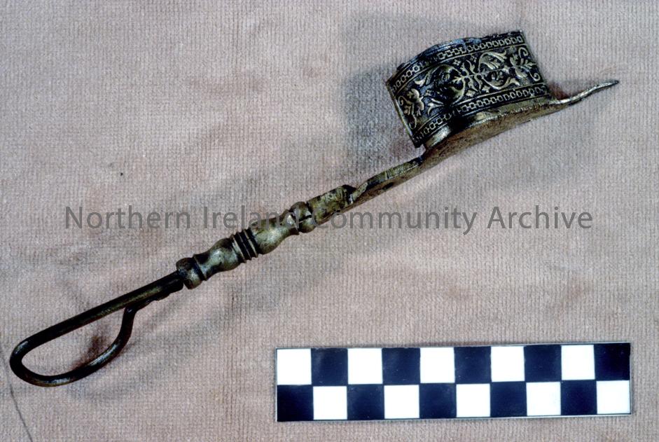Candle snuffer found during excavation of Dungiven Manor House and Bawn