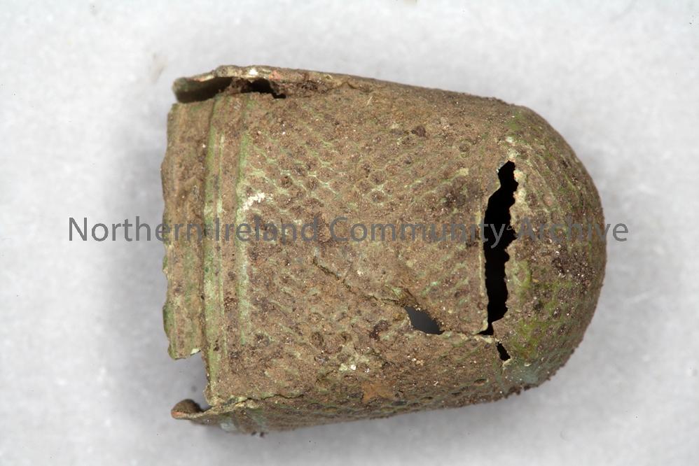 Thimble found during the excvataion at Dunluce Castle