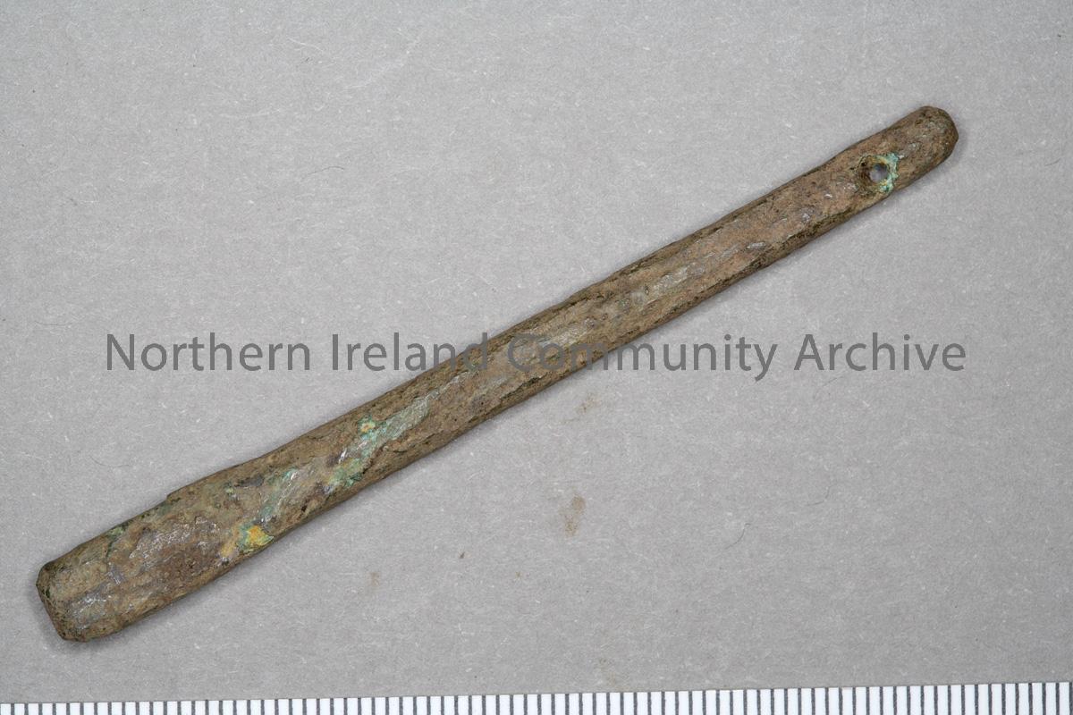 Bronze harp tuning peg found during the excavation at Dunluce Town