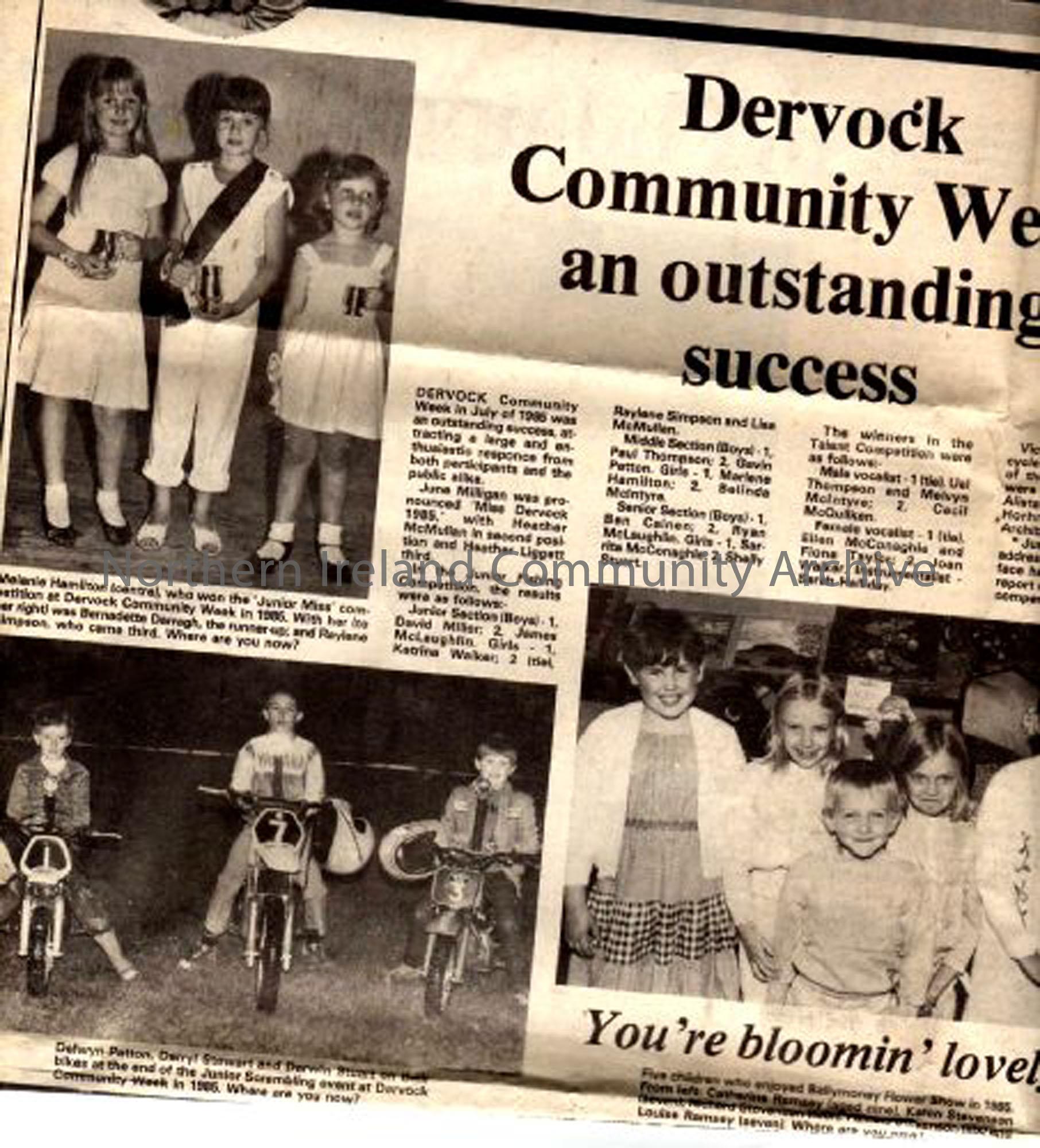 Newspaper article on Dervock Community week (2755)