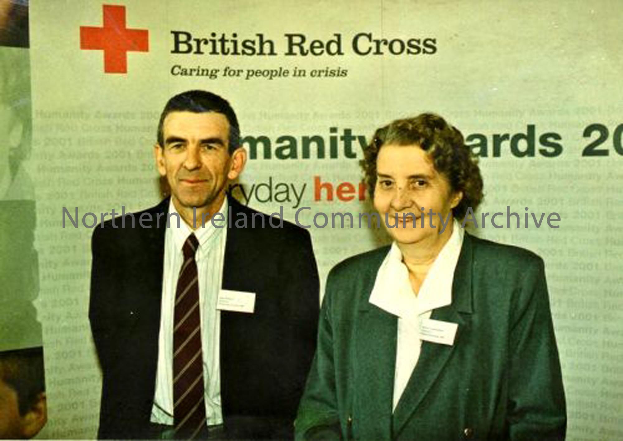 John Wilmont and Pansy Cunningham at his award for saving John Ross’s life. (1131)