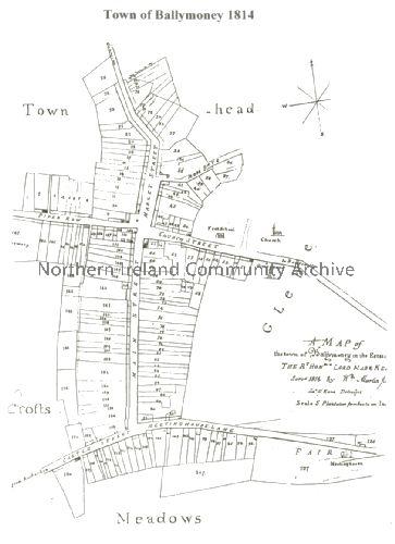 Map of Ballymoney Town by William Martin Junior, 1814 (3925)