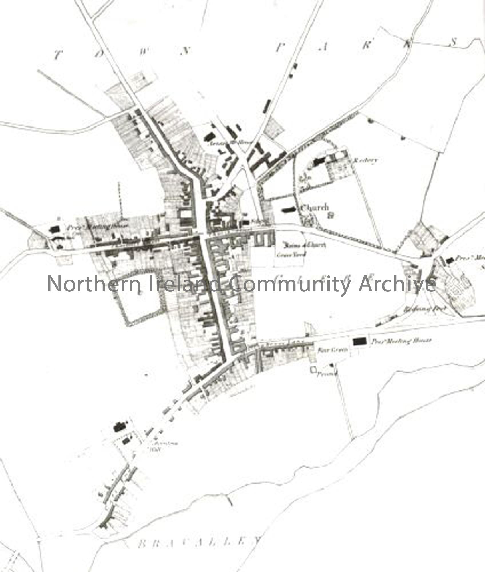 Ordnance Survey map of Ballymoney Town, 1833 (2702)