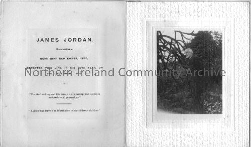 James Jordan’s Memorium Card, 1909 (3627)