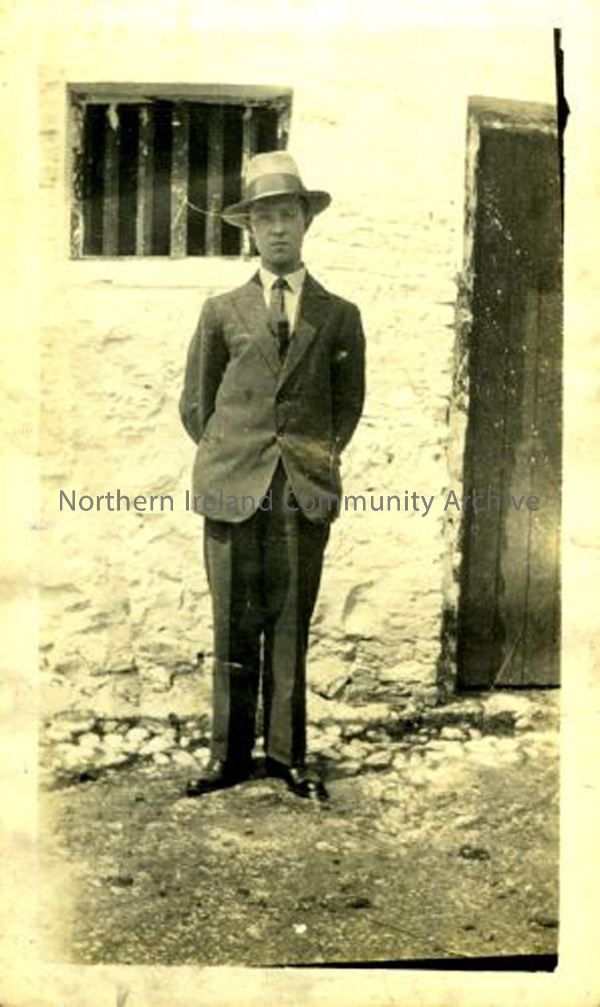 Patrick McErlain. The McErlains were rabbit and poultry dealers whose house and business stood where the Castle Community Association building is now. (5091)