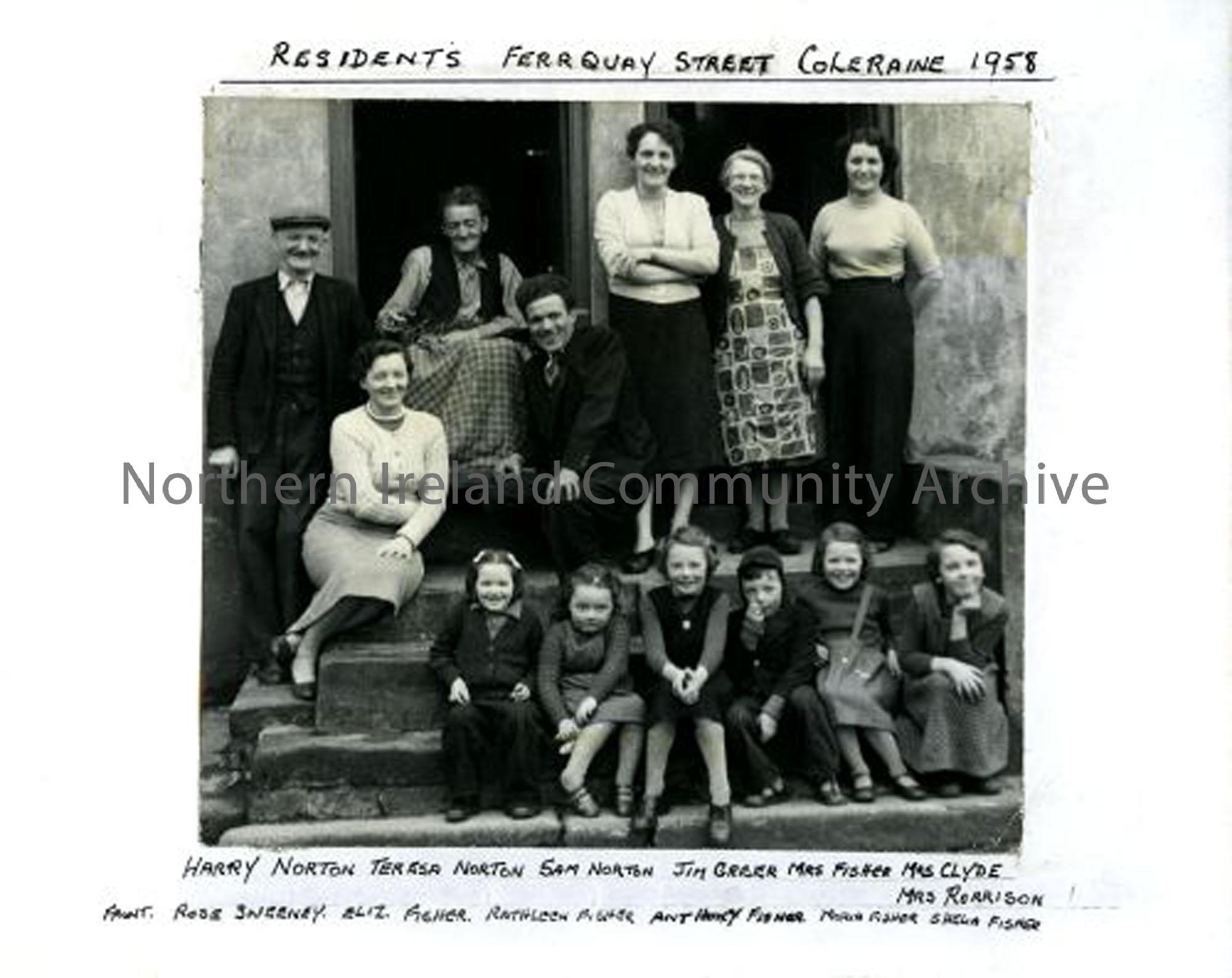 Residents of Ferryquay Street, Coleraine 1958