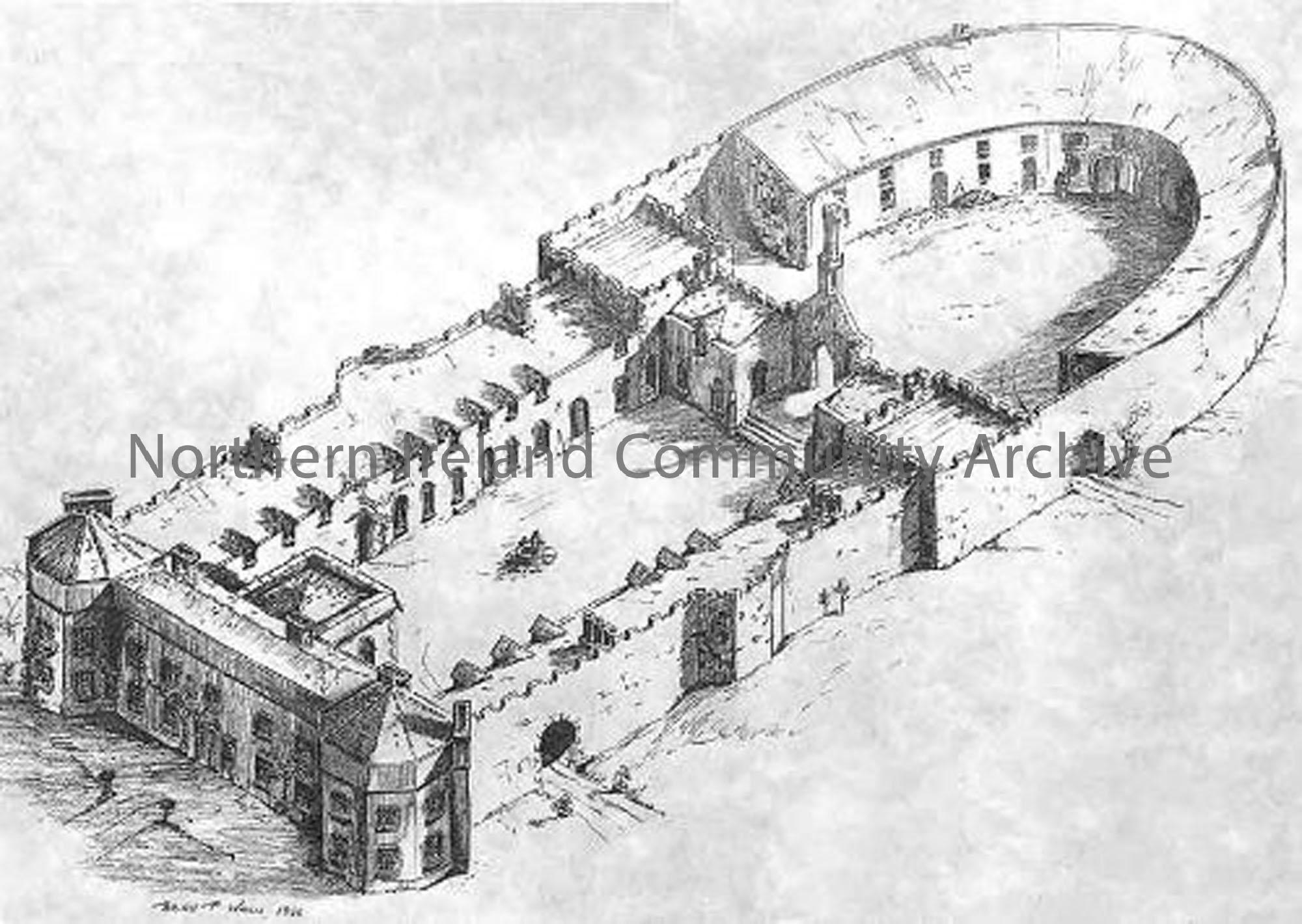 drawing of lissanoure castle