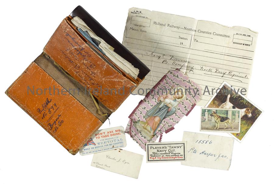 Document pouch belonging to Private James Harper