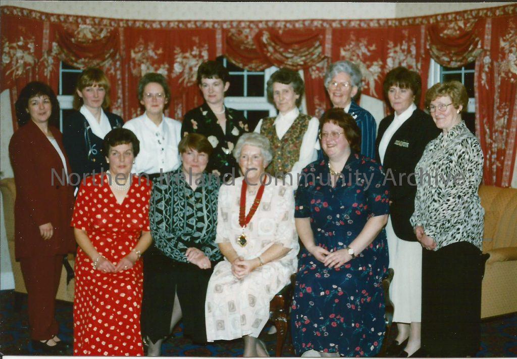Members of Ballykelly Women’s Institute celebrating their 50th Anniversary with a dinner in Drummond Hotel on 6th December 1996.