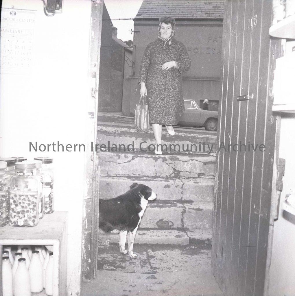 The ‘Wee Shop’ down the steps, Limavady, Feb 1963